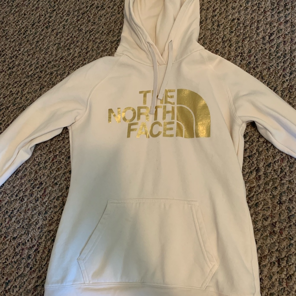 Crime & gold north face hoodie, women’s size S.